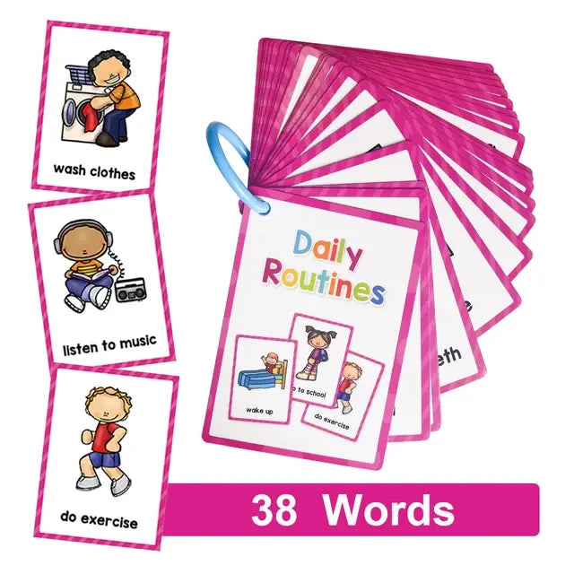 Montessori Kids English Words Learning Flashcards for Early Education