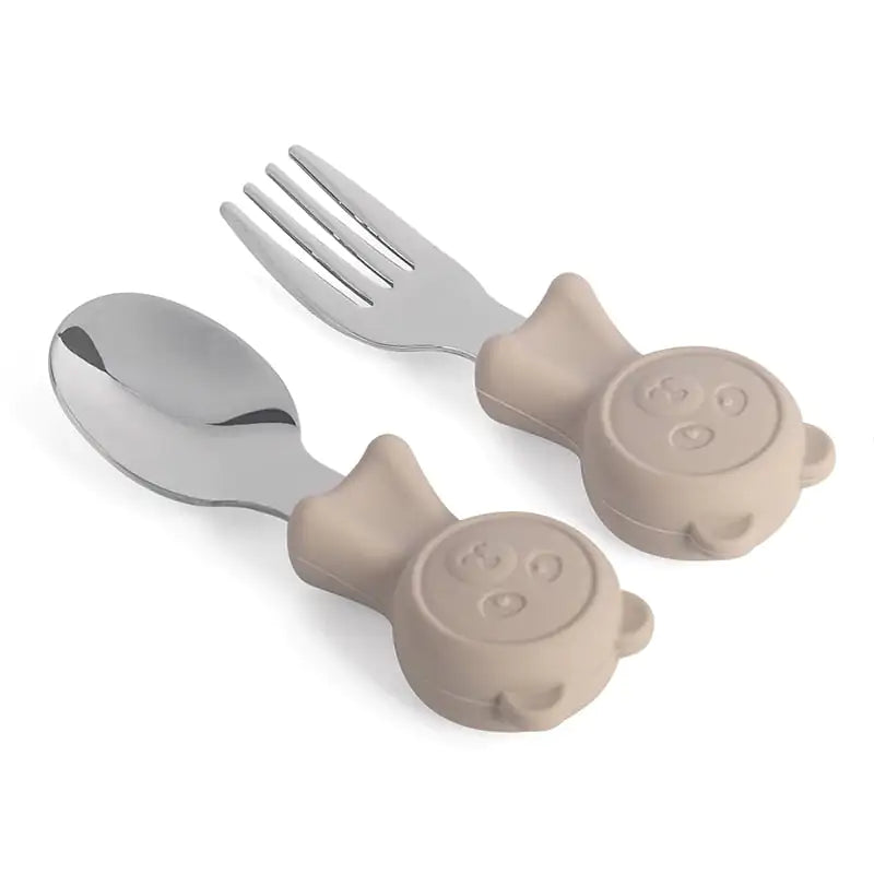 Kids Stainless Steel Utensils, beige