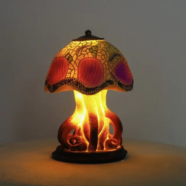 Creative Stained Plant Series Table Lamp – Colorful Resin Night Light