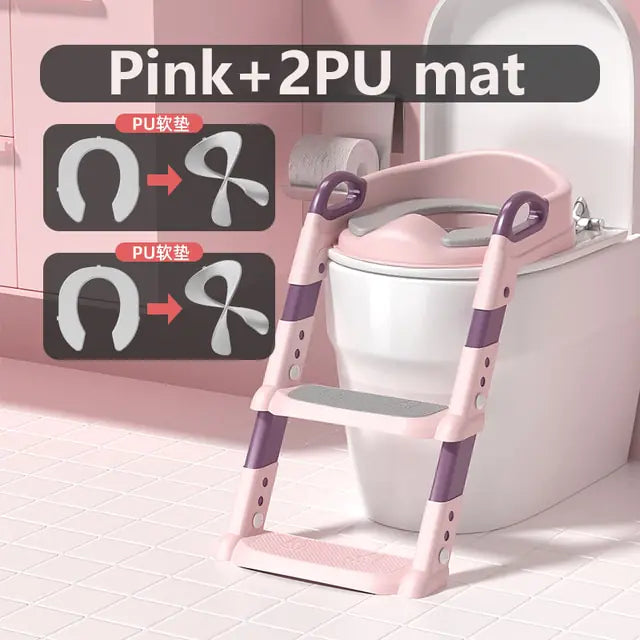 Kids Potty Training Seat, pink & 2 PU mat