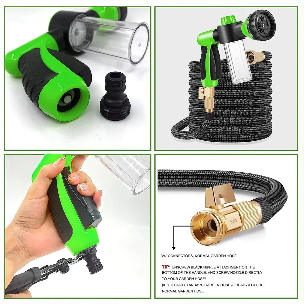 Pet Dog Shower Sprayer Adjustable Attachment for Garden Hose – 8 Watering Patterns