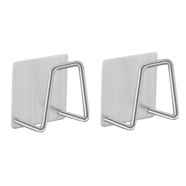 Stainless Steel Sponge Holder silver 2 pieces
