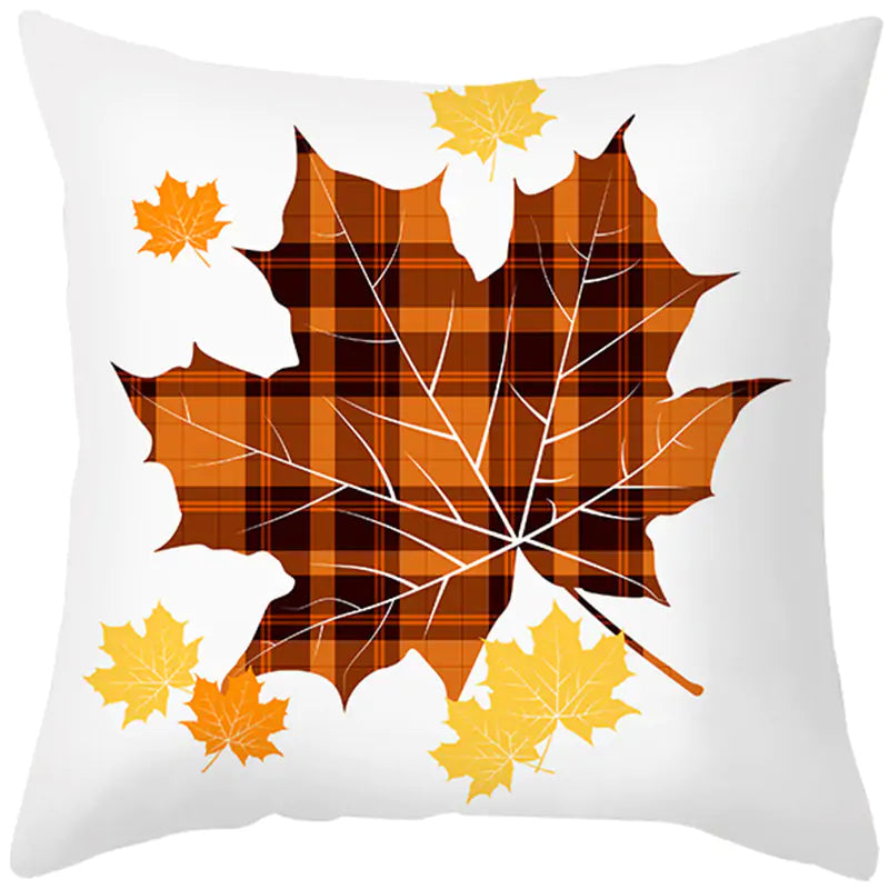Maple Leaf Pumpkin Fall Pillowcase – Autumn-Themed Home Decor