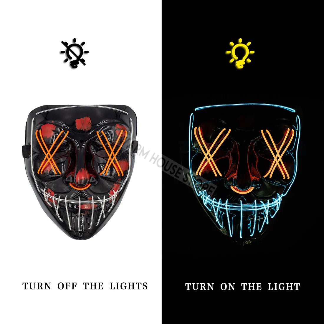 LED Halloween Mask for a Spooky Glowing Halloween Look