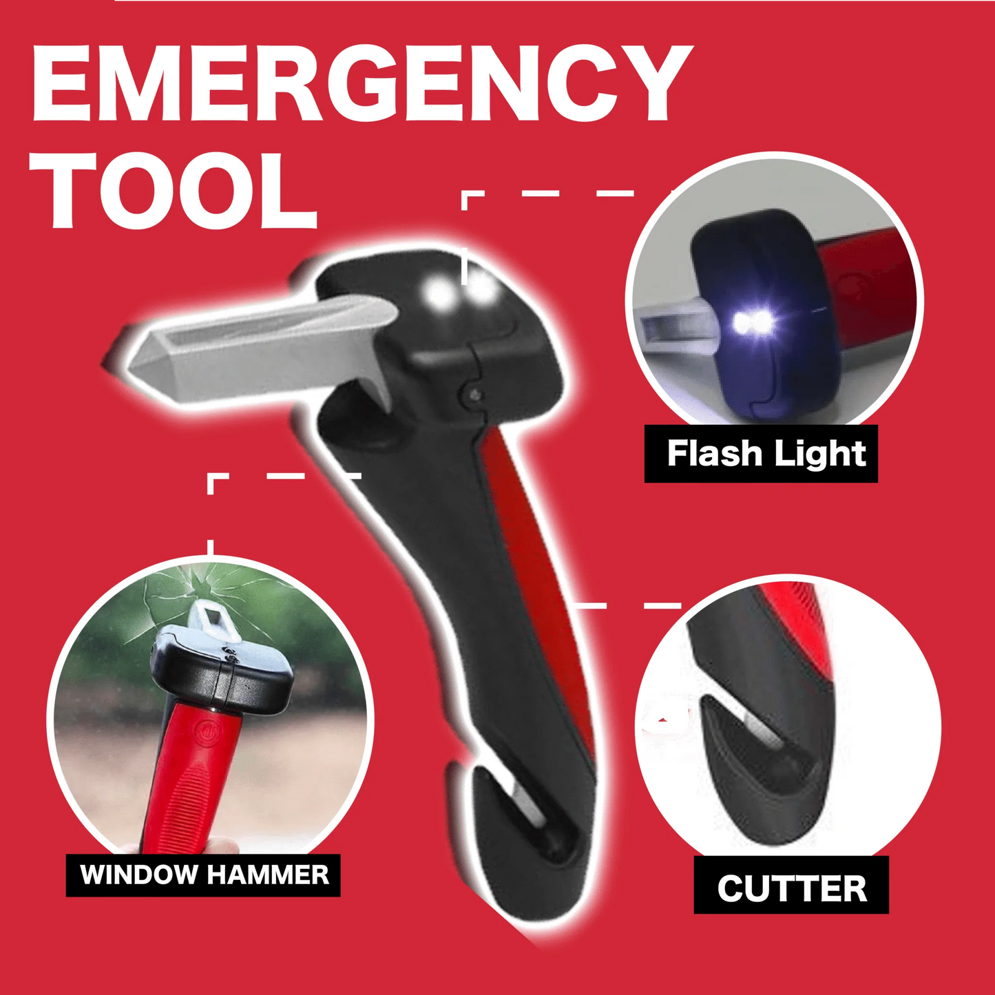 Car Door Handle Assist Bar – Easy Access Support with Window Breaker & LED Flashlight