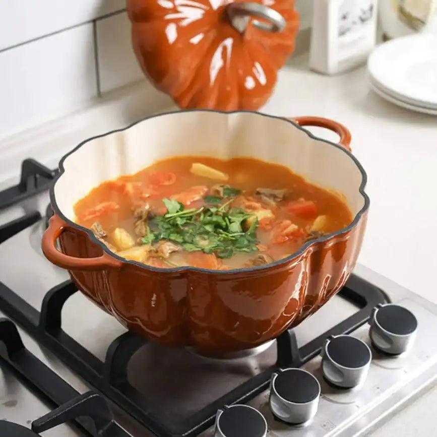 Pumpkin Cast Iron Pot – Durable, Stylish, and Versatile Cooking Essential