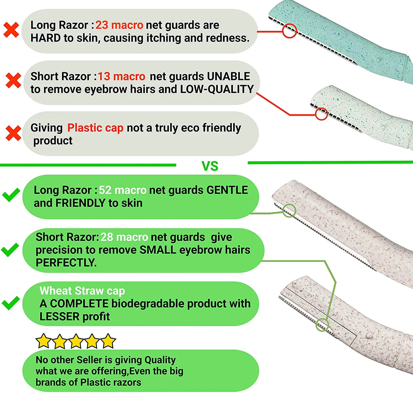 Eco Eyebrow Razor, features