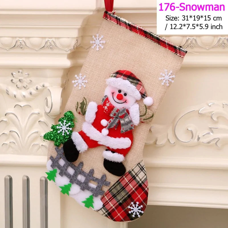 Santa Snowman Pendant Christmas Stockings Ornaments