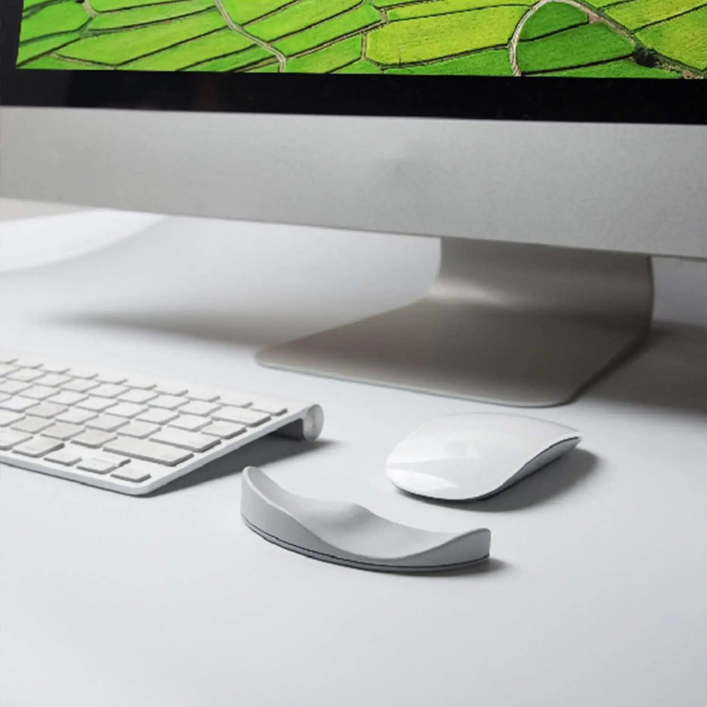 Ergonomic Wrist Support next to a mouse and keyboard