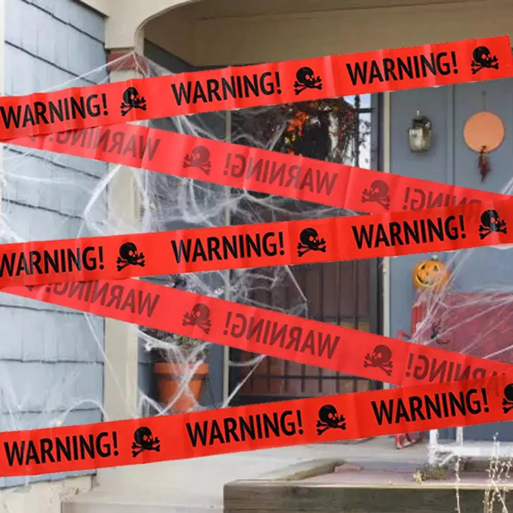 Halloween Warning Caution Tape - Eerie Line Decoration for Spooky Parties