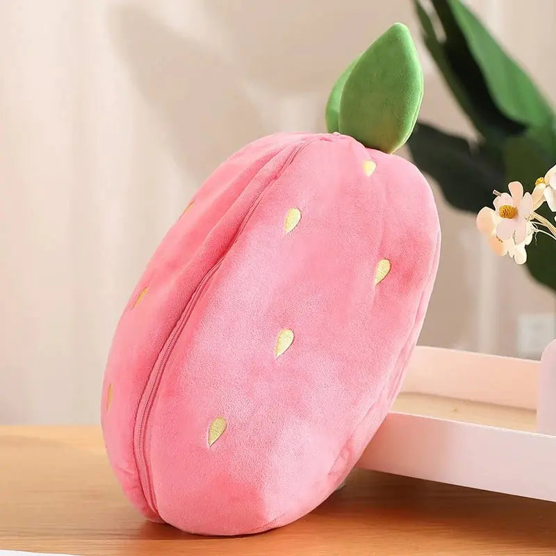 Kawaii Fruit Plush Toy – Cute Strawberry or Carrot Plush in 18cm, 25cm, 35cm