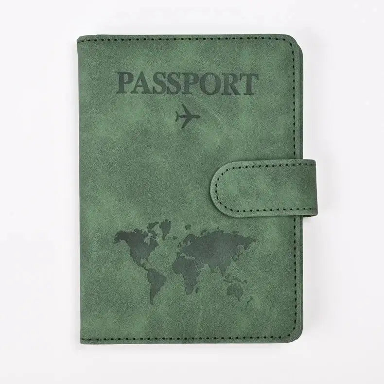 Leather Passport Holder, green