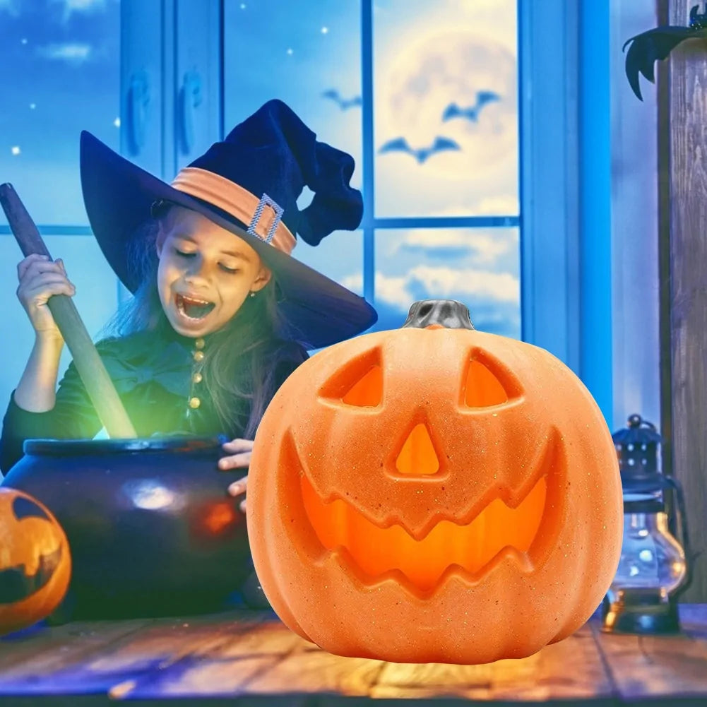 LED Pumpkin Lantern Night Light – Halloween Decor with Warm Glow