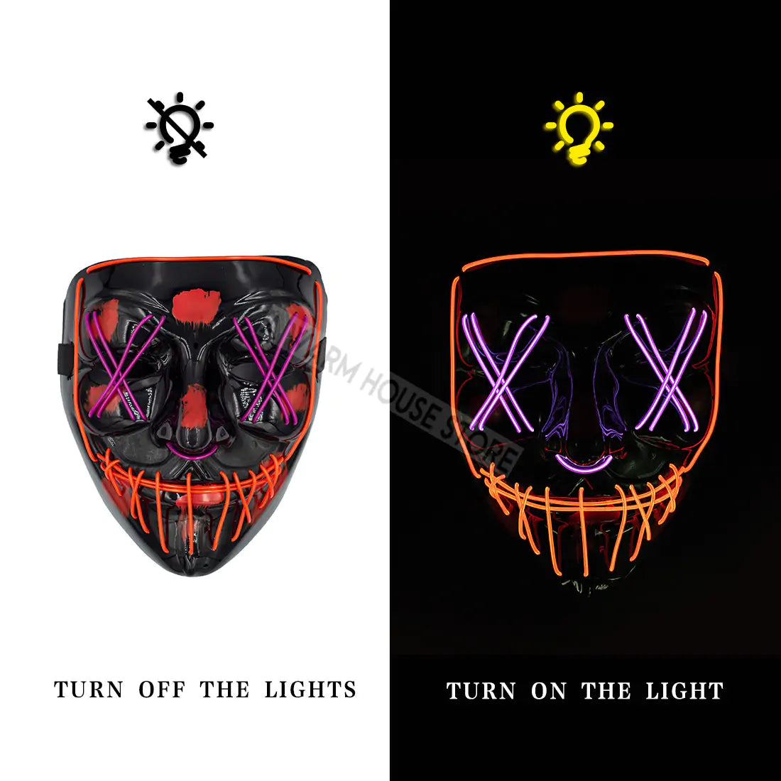 LED Halloween Mask for a Spooky Glowing Halloween Look