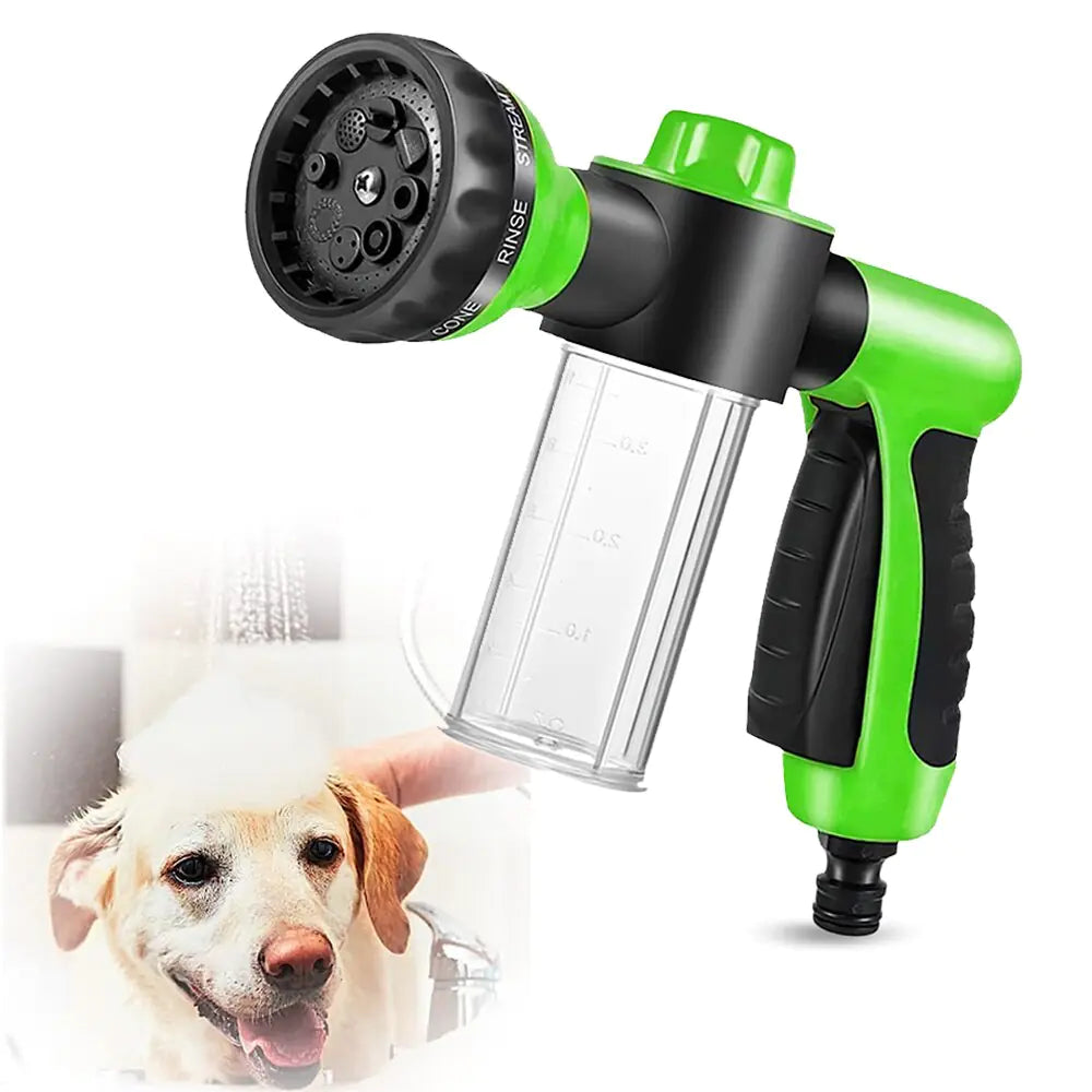 Pet Dog Shower Sprayer Adjustable Attachment for Garden Hose – 8 Watering Patterns