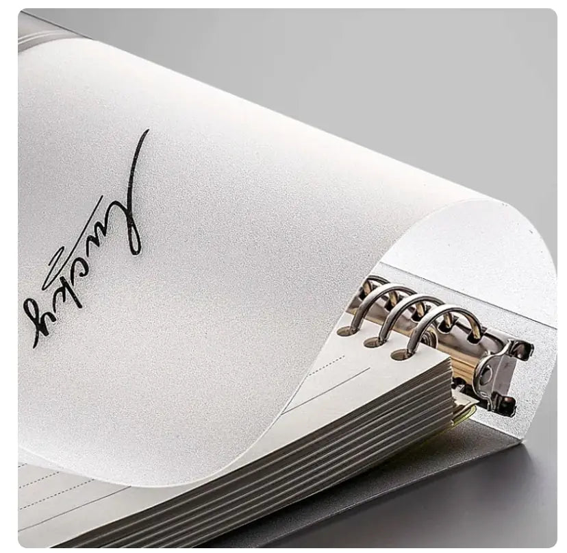 Clear Cover Notebook, close-up