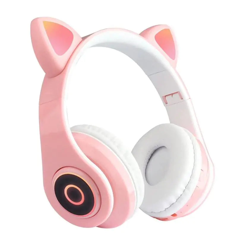 LED Cat Ear Headphones, pink