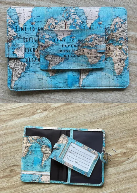 Stylish Passport Holder, world map details