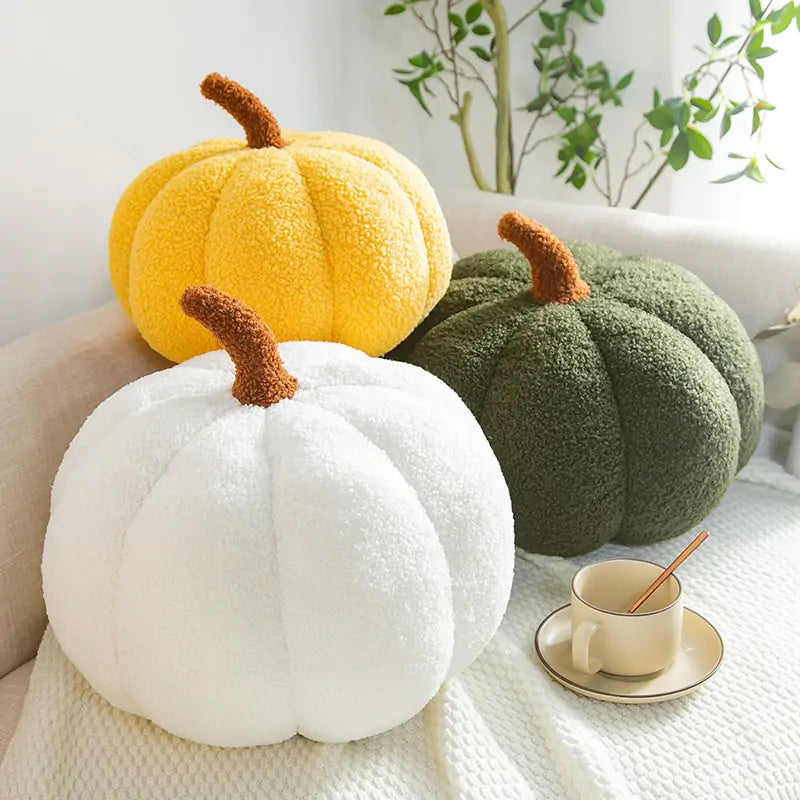 Stuffed Pumpkin Throw Pillow - Adorable Fall Decor