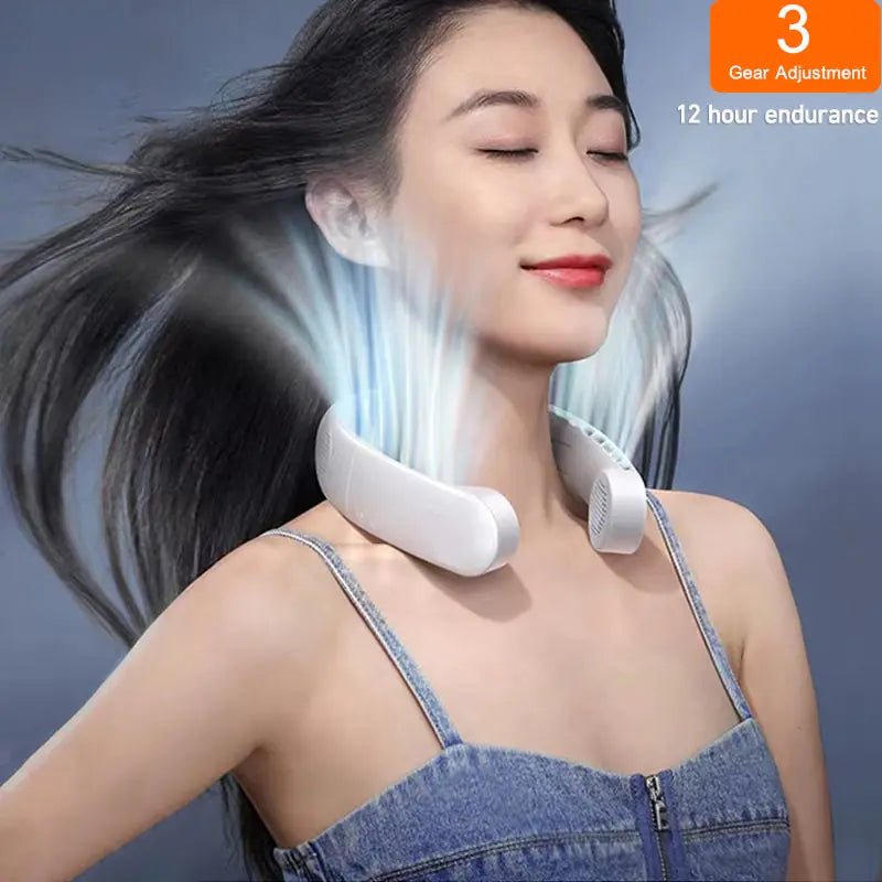 Bladeless Portable Hanging Mini Neck Fan | Hands-Free Cooling & Rechargeable