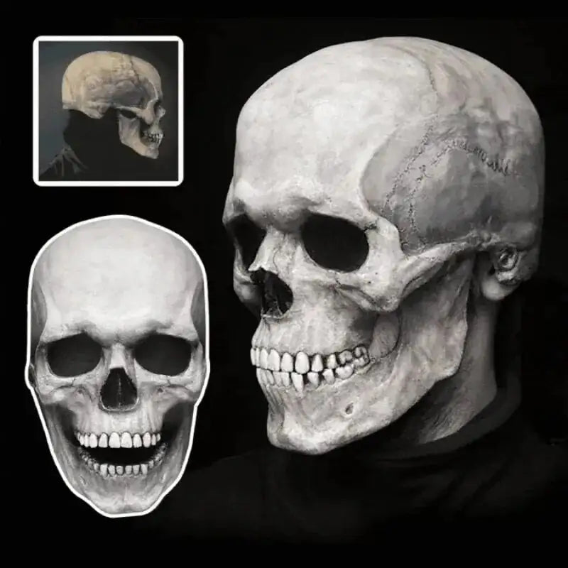 Movable Jaw Realistic Full Head Skull Mask – Ultimate Halloween Haunt