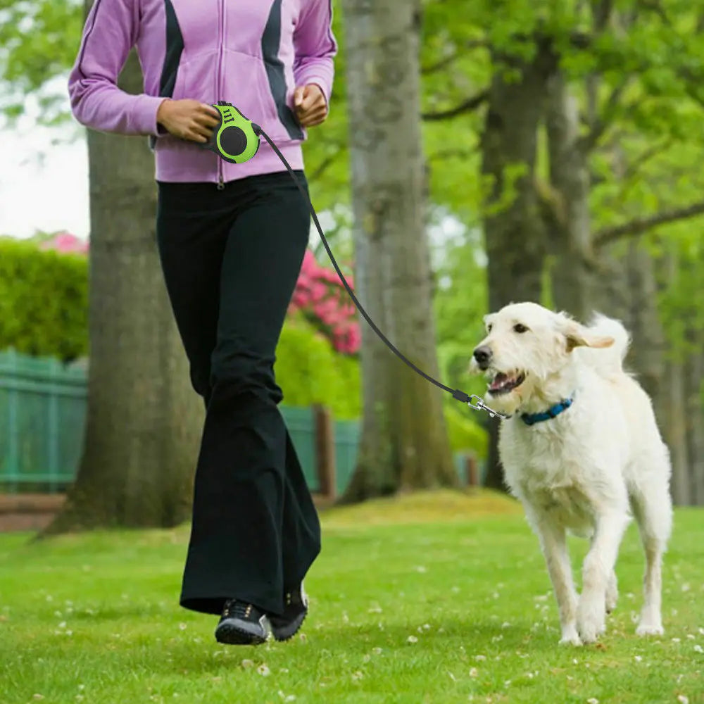 16FT Automatic Retractable Dog Leash – Durable, Tangle-Free, Color-Coded Design