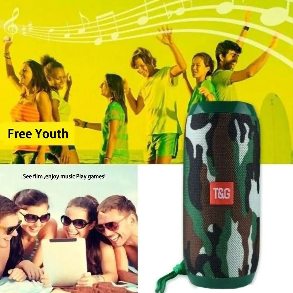 Bluetooth Speaker Wireless Waterproof Outdoor Stereo Bass USB/TF/FM Radio – Loud Sound & Durable