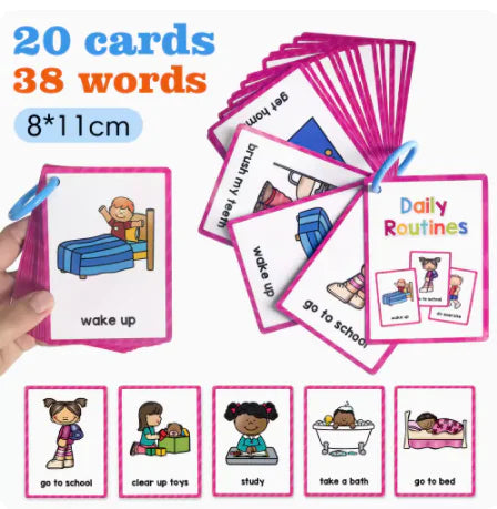Montessori Kids English Words Learning Flashcards for Early Education