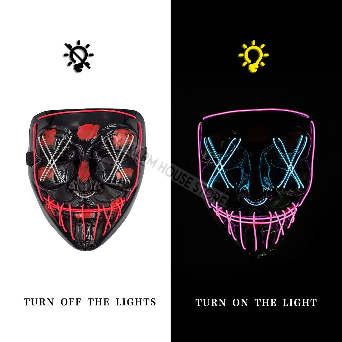 LED Halloween Mask for a Spooky Glowing Halloween Look