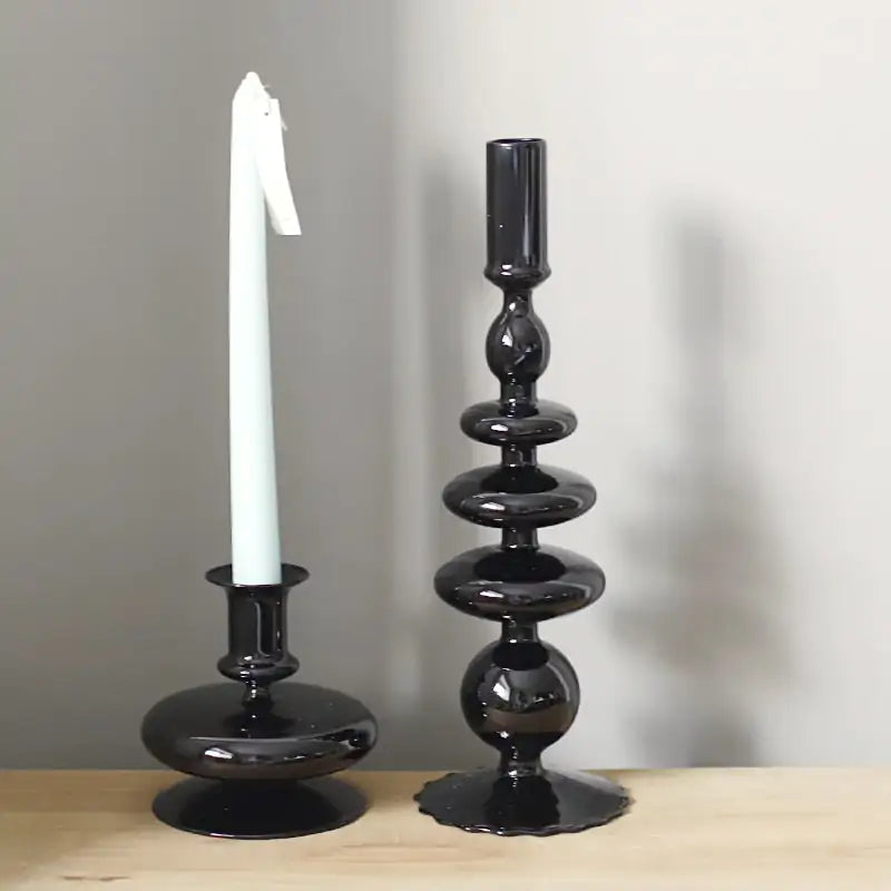 Rue Glass Candlestick Holders