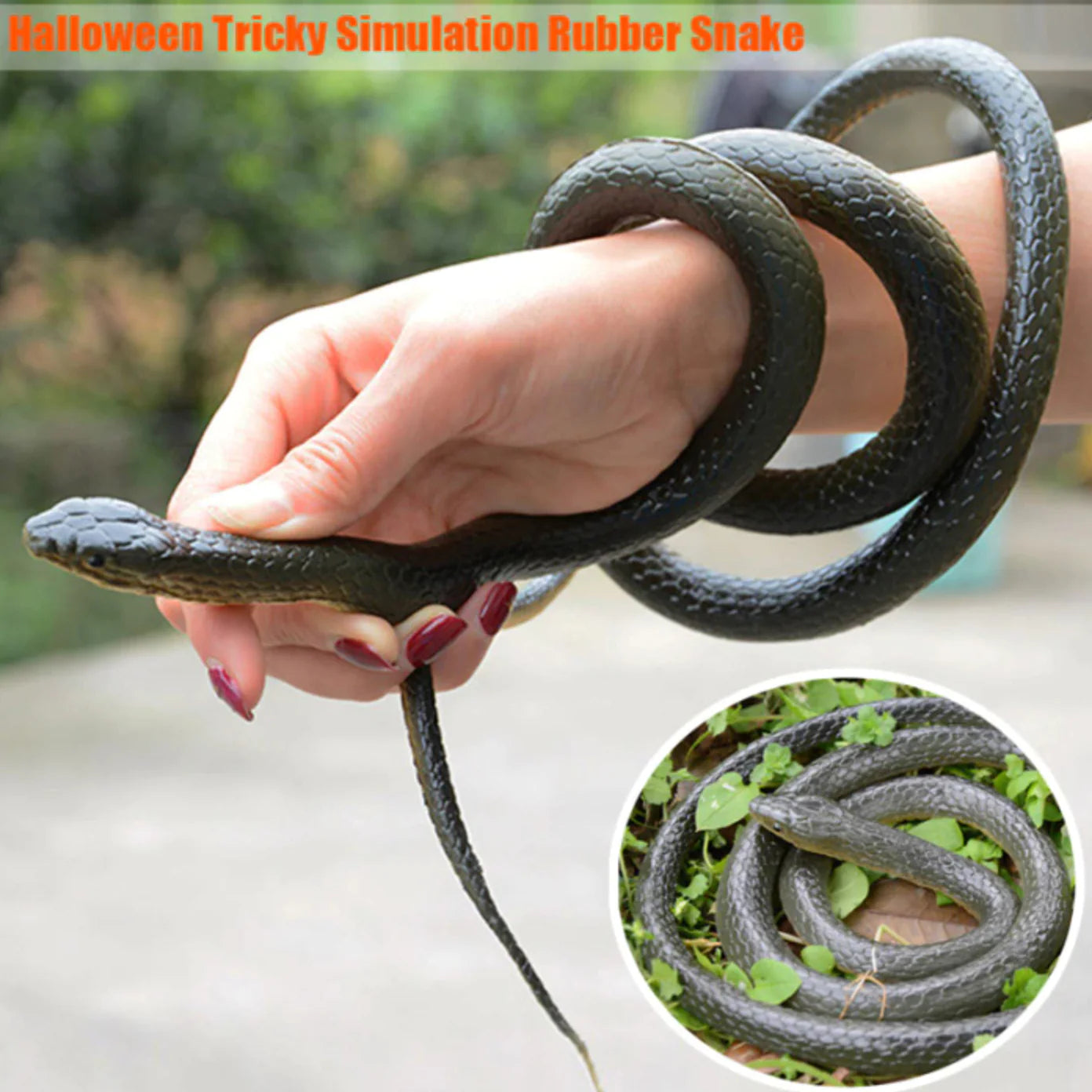 Fake Realistic Snake Lifelike Real Scary Rubber Toy Prank Party Joke For Halloween