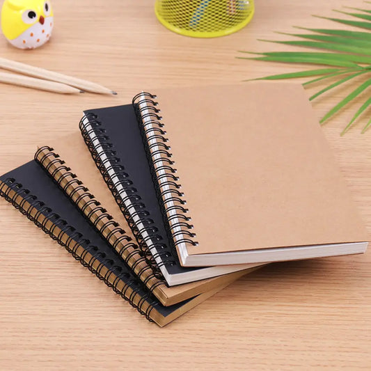 Cuaderno de bocetos en espiral Kraft: diseño retro