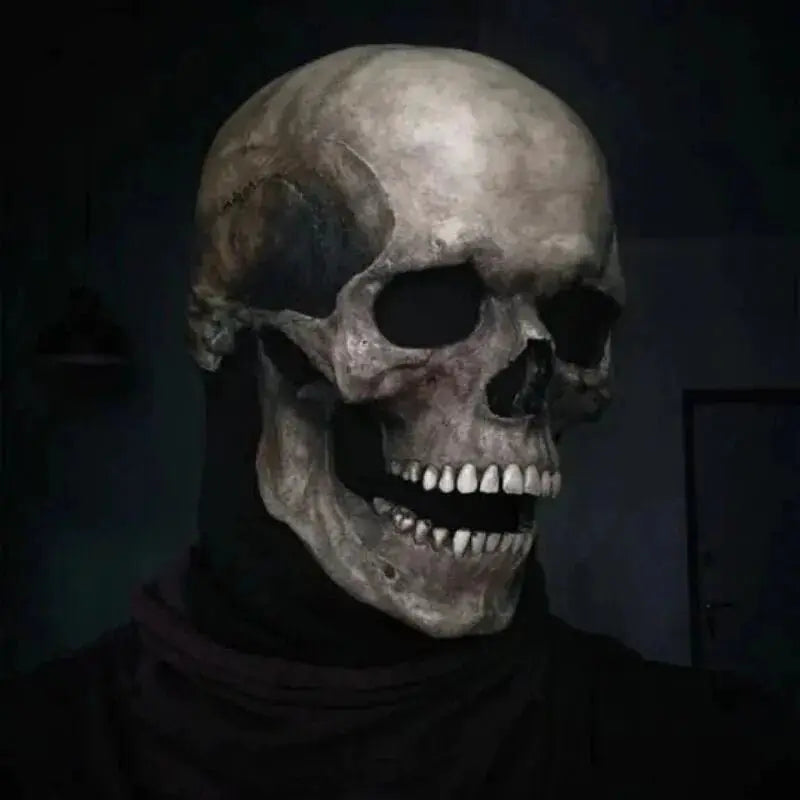 Movable Jaw Realistic Full Head Skull Mask