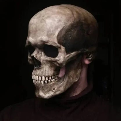 Movable Jaw Realistic Full Head Skull Mask