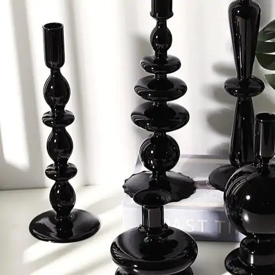 Rue Glass Candlestick Holders