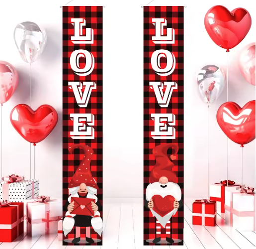 Valentine's Day Love Hanging Flags for Couples