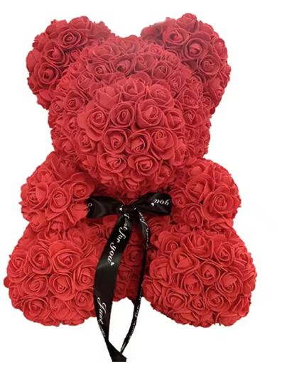 DIY PE Teddy Rose Bear - Artificial Flower Bear for Valentine's Day Gifts