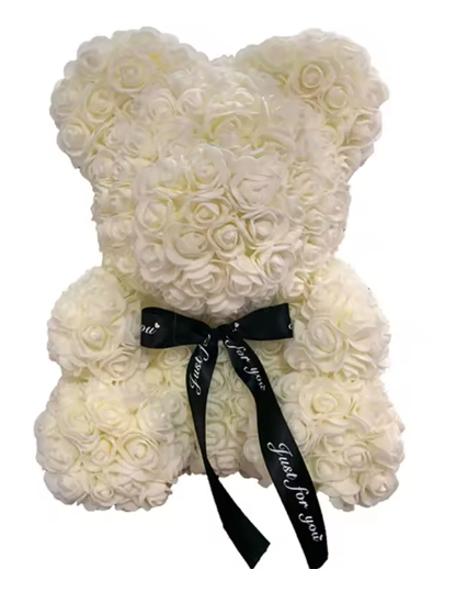 DIY PE Teddy Rose Bear - Artificial Flower Bear for Valentine's Day Gifts