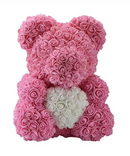 DIY PE Teddy Rose Bear - Artificial Flower Bear for Valentine's Day Gifts