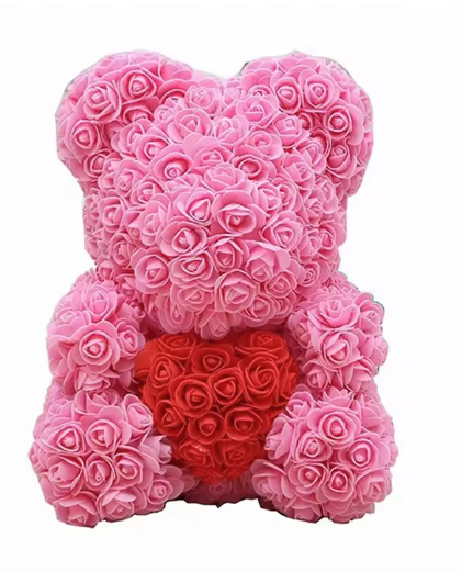 DIY PE Teddy Rose Bear - Artificial Flower Bear for Valentine's Day Gifts