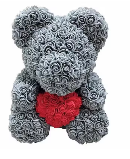 DIY PE Teddy Rose Bear - Artificial Flower Bear for Valentine's Day Gifts