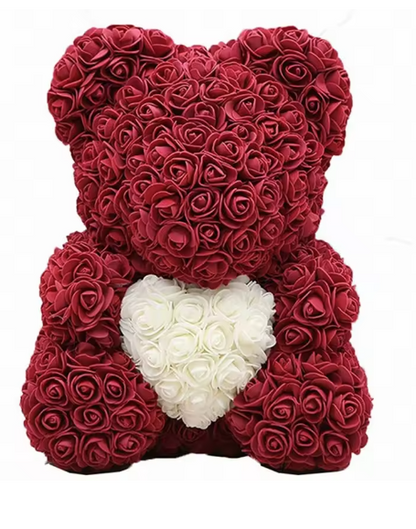 DIY PE Teddy Rose Bear - Artificial Flower Bear for Valentine's Day Gifts