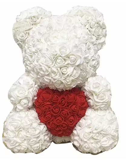 DIY PE Teddy Rose Bear - Artificial Flower Bear for Valentine's Day Gifts