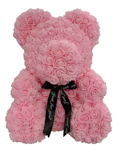 DIY PE Teddy Rose Bear - Artificial Flower Bear for Valentine's Day Gifts