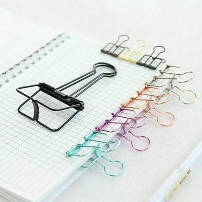 8 Colors Binder Clips Medium Metal Binder Clips