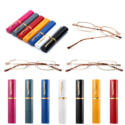 Classic HD Spring Compact Reading Glasses Readers Travel Slim Design with Case