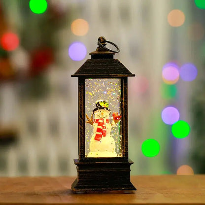 Holiday Lantern - Christmas Snow Globe Vintage Lantern