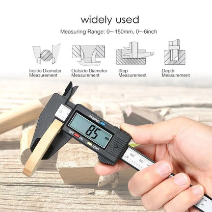 6" 150mm Digital Caliper Micrometer LCD Gauge Vernier Electronic Measuring Ruler