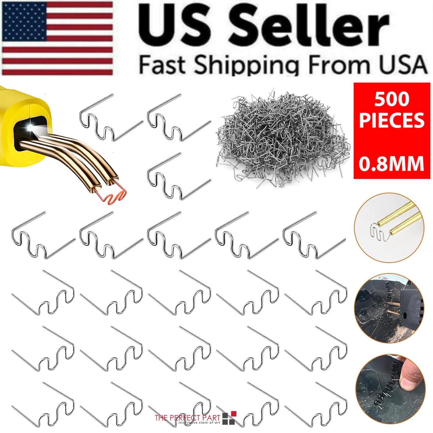 500PCS Hot Stapler Staples Repair Kit For Plastic Welder Gun Car Bumper Fender