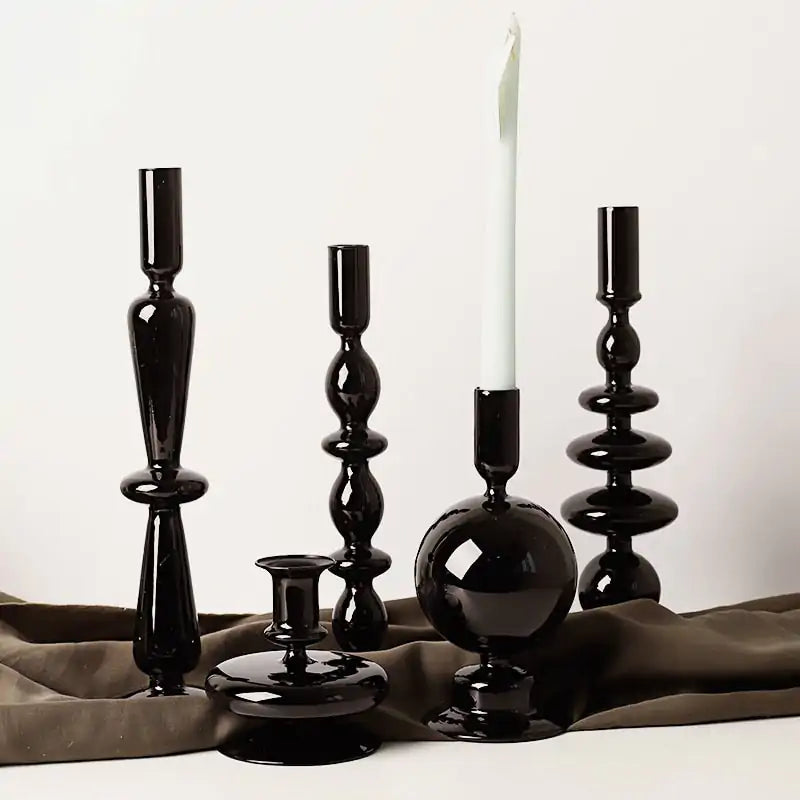 Rue Glass Candlestick Holders